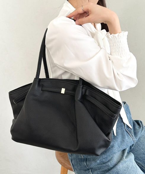 【500mlペットボトル収納可能】PUタックトートバッグ | MD1256059 | ブラック