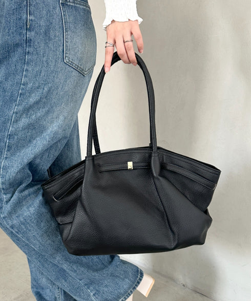 【500mlペットボトル収納可能】PUタックトートバッグ | MD1256059 | ブラック