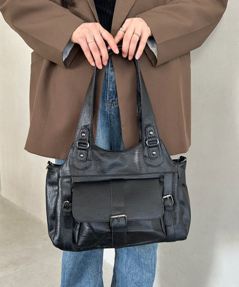 アウトポケットデザイン 2WAYショルダーバッグ | MD1256060 | ブラック