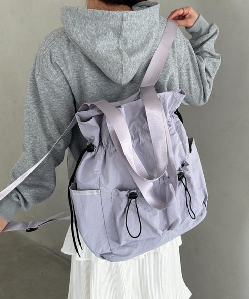 【A4収納可能】多ポケット付き巾着2WAYトートバッグ リュック | MD1256062 | グレー