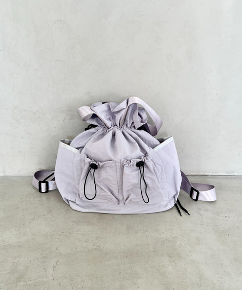 【A4収納可能】多ポケット付き巾着2WAYトートバッグ リュック | MD1256062 | グレー