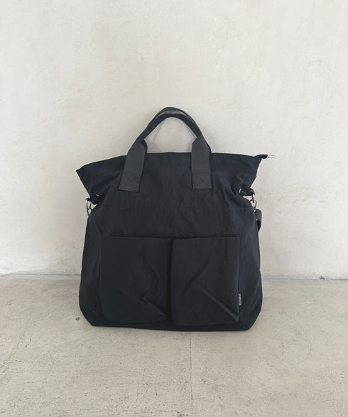 【A4収納可能】ナイロン軽量多ポケット２WAYショルダーバッグ トートバッグ | MD1256066 | ブラック