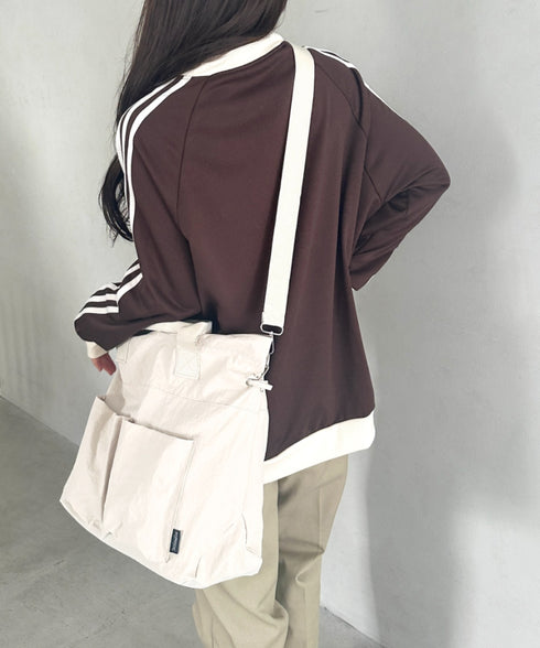 【A4収納可能】ナイロン軽量多ポケット２WAYショルダーバッグ トートバッグ | MD1256066 | アイボリー