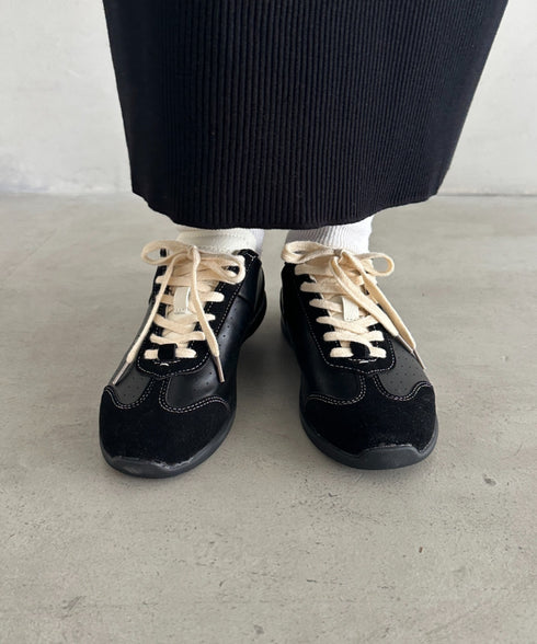 スウェード風PUスタイリッシュスニーカー | MD3256070 | ブラック