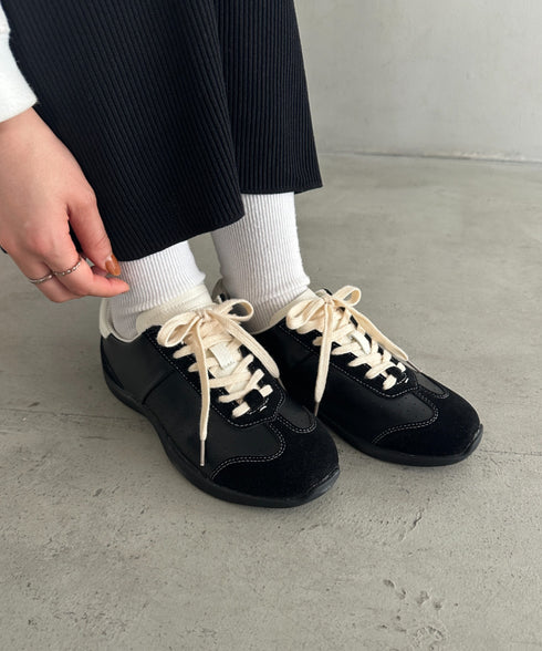 スウェード風PUスタイリッシュスニーカー | MD3256070 | ブラック