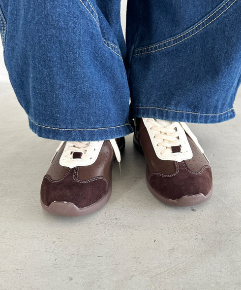 スウェード風PUスタイリッシュスニーカー | MD3256070 | ブラウン