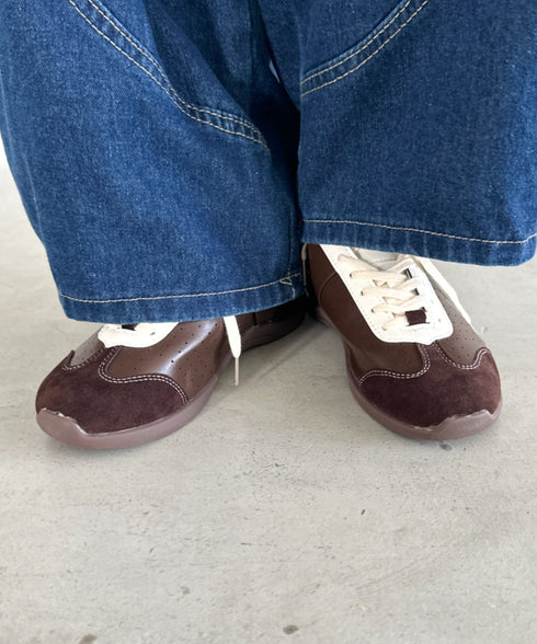 スウェード風PUスタイリッシュスニーカー | MD3256070 | ブラウン