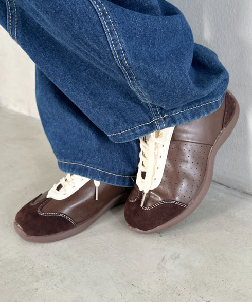 スウェード風PUスタイリッシュスニーカー | MD3256070 | ブラウン