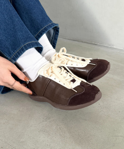 スウェード風PUスタイリッシュスニーカー | MD3256070 | ブラウン