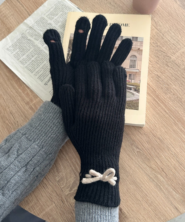 ワンポイントリボン手袋 | MD6254002 | ブラック