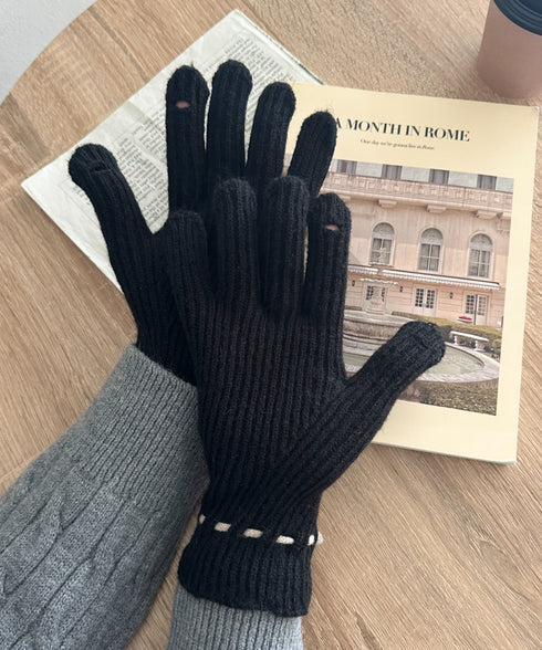 ワンポイントリボン手袋 | MD6254002 | ブラック