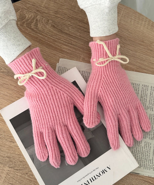 ワンポイントリボン手袋 | MD6254002 | ピンク