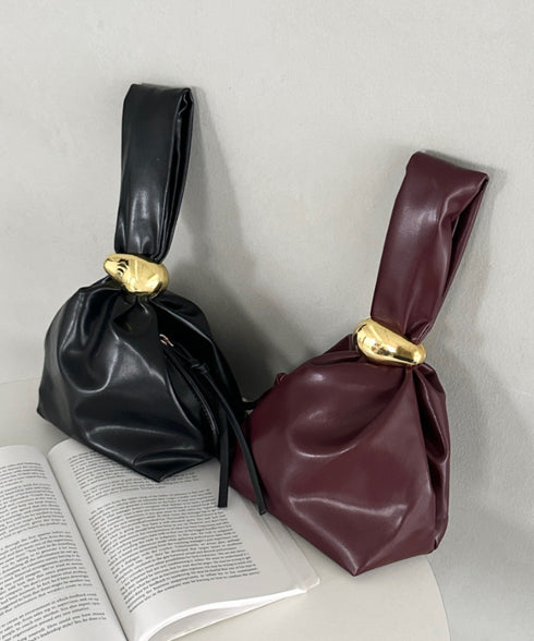 ワンポイントパーツ ワンハンドルサイドファスナーハンドバッグ オケージョンバッグ | MD1256072 | ブラック