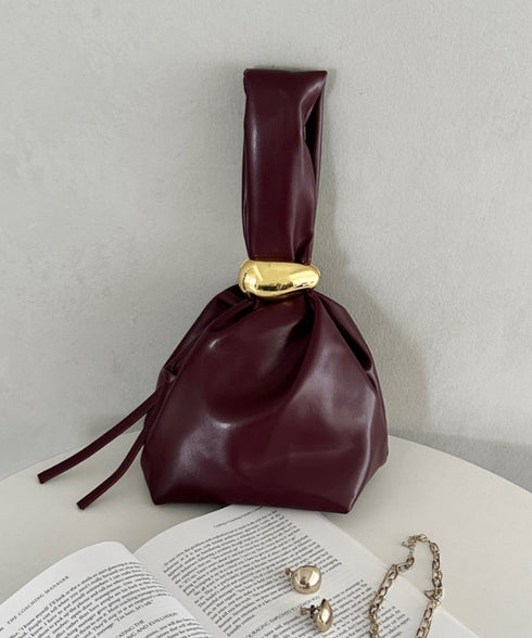 ワンポイントパーツ ワンハンドルサイドファスナーハンドバッグ オケージョンバッグ | MD1256072 | ワインレッド