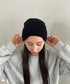 【6色展開】ニット帽子 リブニット ビーニー | MD5254005 | ブラック