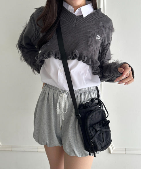 ボトルホルダーバッグ ショルダーバッグ  リボン巾着ショルダーバッグ ペットボトルショルダーバッグ | WR1256045 | ブラック