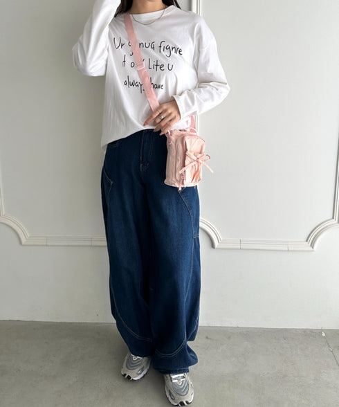 ボトルホルダーバッグ ショルダーバッグ  リボン巾着ショルダーバッグ ペットボトルショルダーバッグ | WR1256045 | ピンク