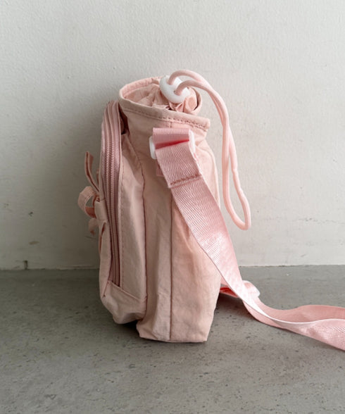 ボトルホルダーバッグ ショルダーバッグ  リボン巾着ショルダーバッグ ペットボトルショルダーバッグ | WR1256045 | ピンク