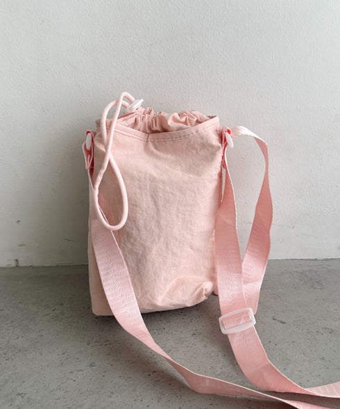 ボトルホルダーバッグ ショルダーバッグ  リボン巾着ショルダーバッグ ペットボトルショルダーバッグ | WR1256045 | ピンク