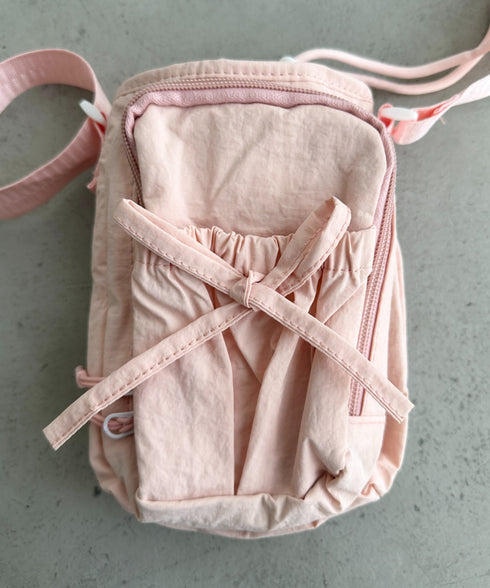 ボトルホルダーバッグ ショルダーバッグ  リボン巾着ショルダーバッグ ペットボトルショルダーバッグ | WR1256045 | ピンク