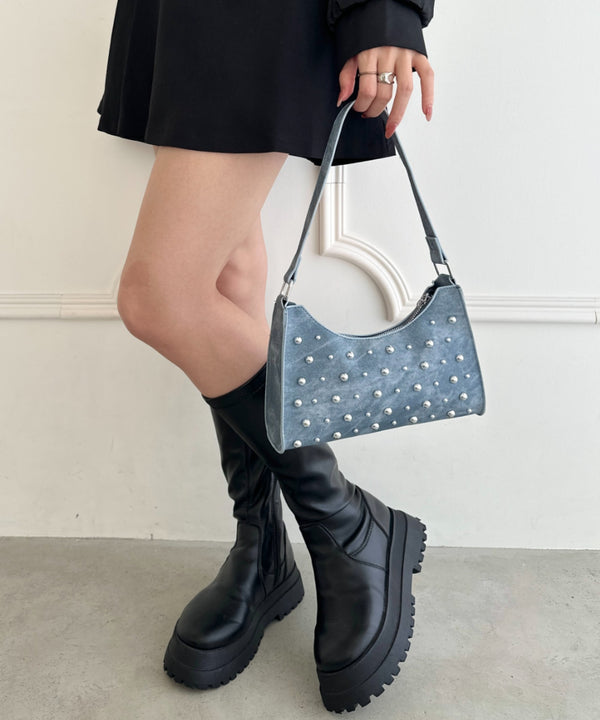 スタッズコンパクトハンドバッグ | WR1256046 | ブルー