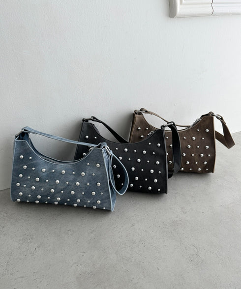 スタッズコンパクトハンドバッグ | WR1256046 | ブラック