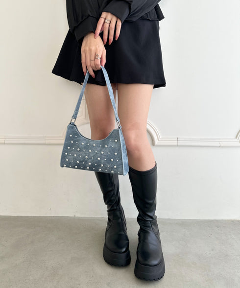 スタッズコンパクトハンドバッグ | WR1256046 | ブルー