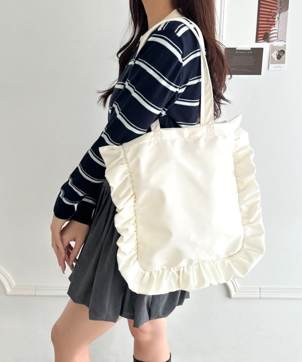 【A4収納可能】フリルトートバッグ | WR1256047 | アイボリー