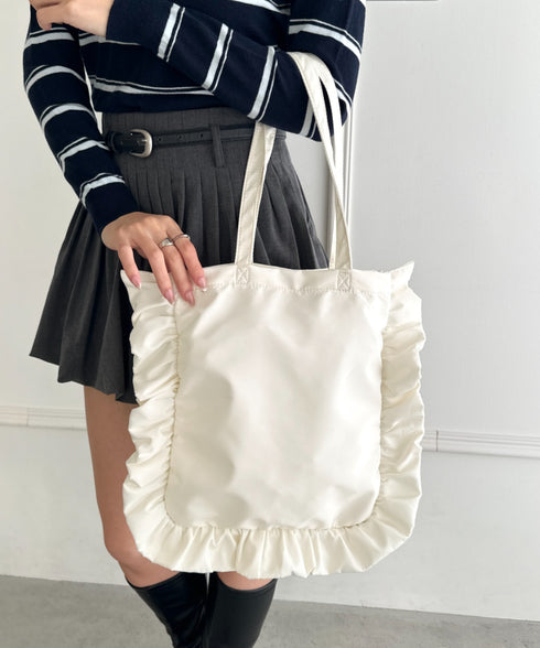 【A4収納可能】フリルトートバッグ | WR1256047 | アイボリー