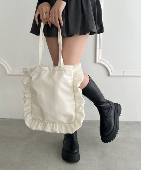 【A4収納可能】フリルトートバッグ | WR1256047 | アイボリー