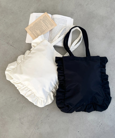 【A4収納可能】フリルトートバッグ | WR1256047 | ブラック