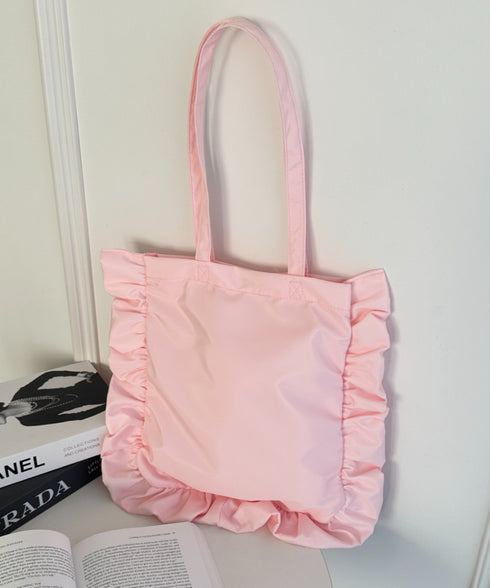 【A4収納可能】フリルトートバッグ | WR1256047 | ピンク