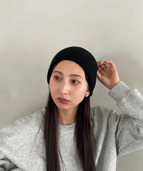 【8色展開】ニット帽子 リブニット ビーニー | WR5254001 | ブラック
