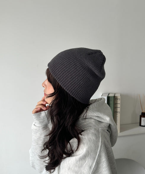 【8色展開】ニット帽子 リブニット ビーニー | WR5254001 | グレー