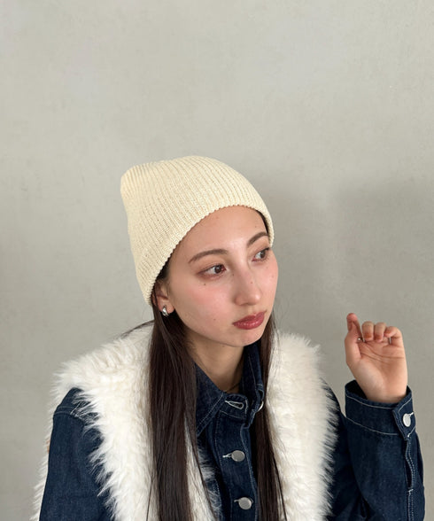 【8色展開】ニット帽子 リブニット ビーニー | WR5254001 | ベージュ