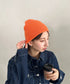 【8色展開】ニット帽子 リブニット ビーニー | WR5254001 | オレンジ