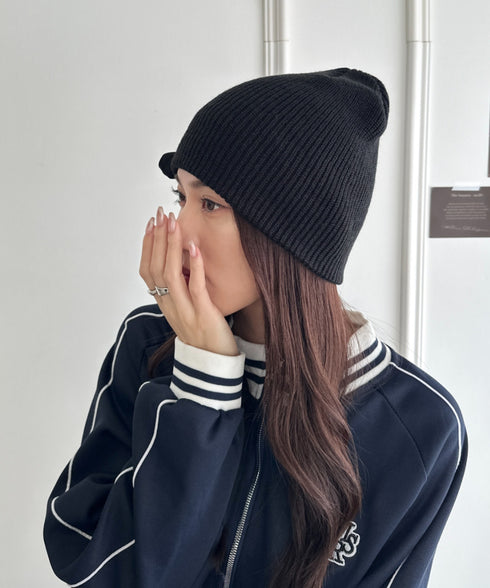 リボンデザインニット帽 | WR5254002 | ブラック