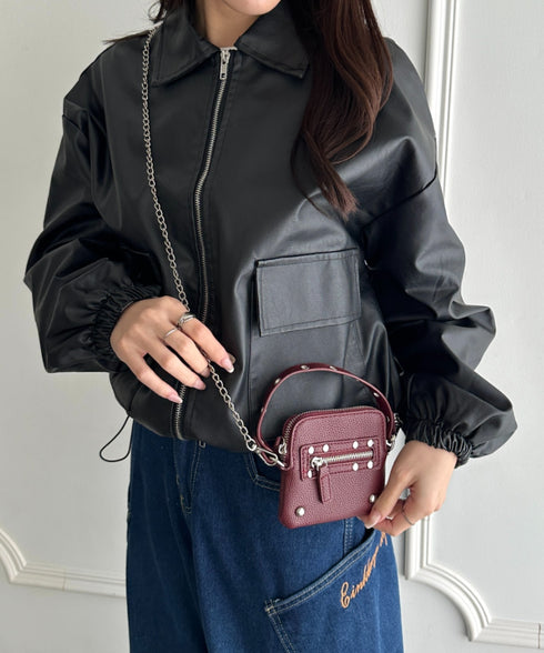 スタッズデザインPUカードケース | WR6256048 | レッド