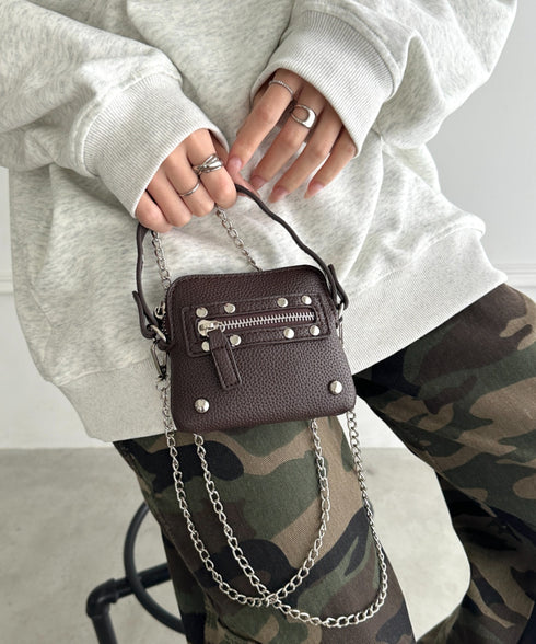 スタッズデザインPUカードケース | WR6256048 | ブラウン