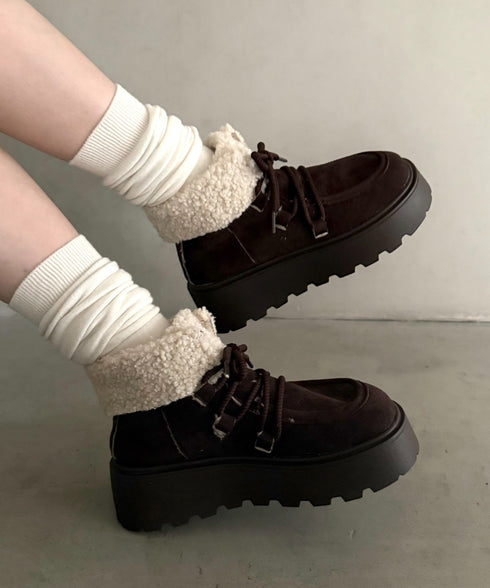 厚底シュートムートンブーツ | WR3254005 | ダークブラウン