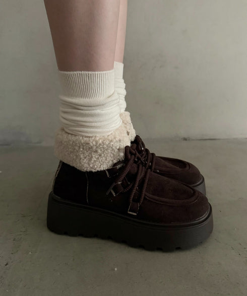 厚底シュートムートンブーツ | WR3254005 | ダークブラウン