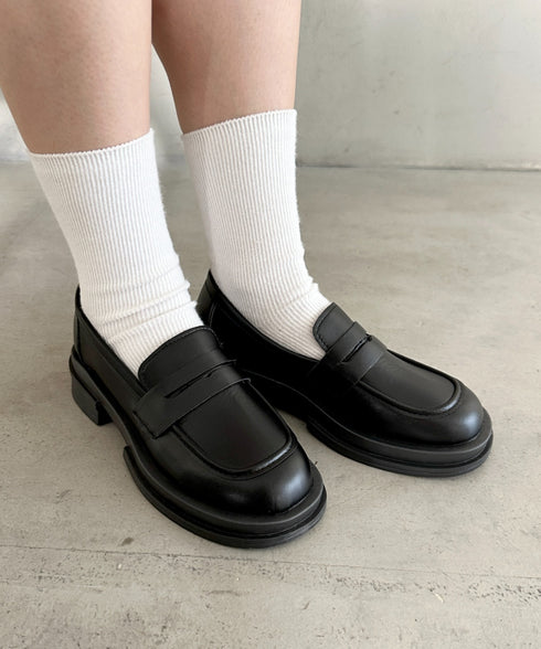 厚底シンプルコインローファー | WR3254006 | ブラック