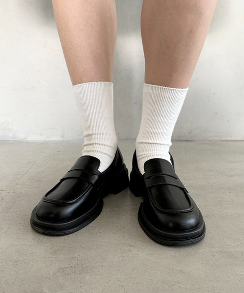 厚底シンプルコインローファー | WR3254006 | ブラック