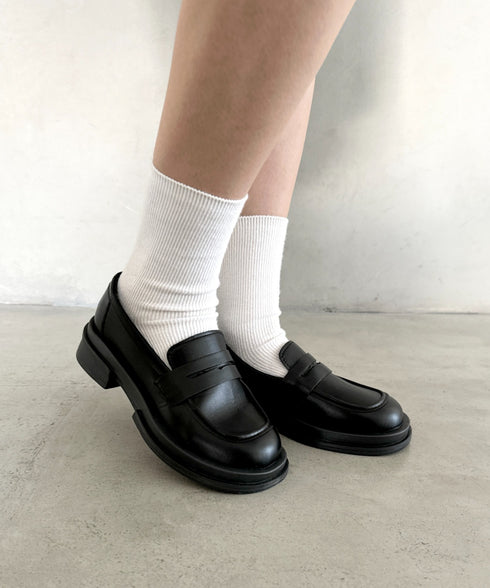 厚底シンプルコインローファー | WR3254006 | ブラック