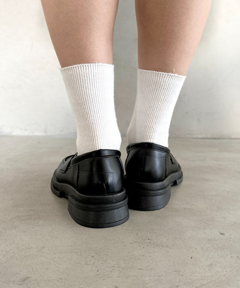 厚底シンプルコインローファー | WR3254006 | ブラック