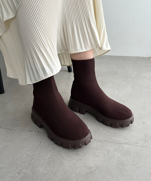 厚底ニットショートブーツ | WR3254007 | ブラウン