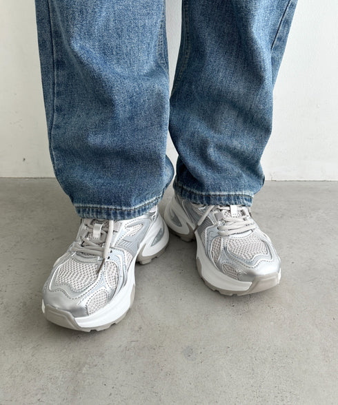 メッシュ厚底スニーカー | WR3254008 | シルバー