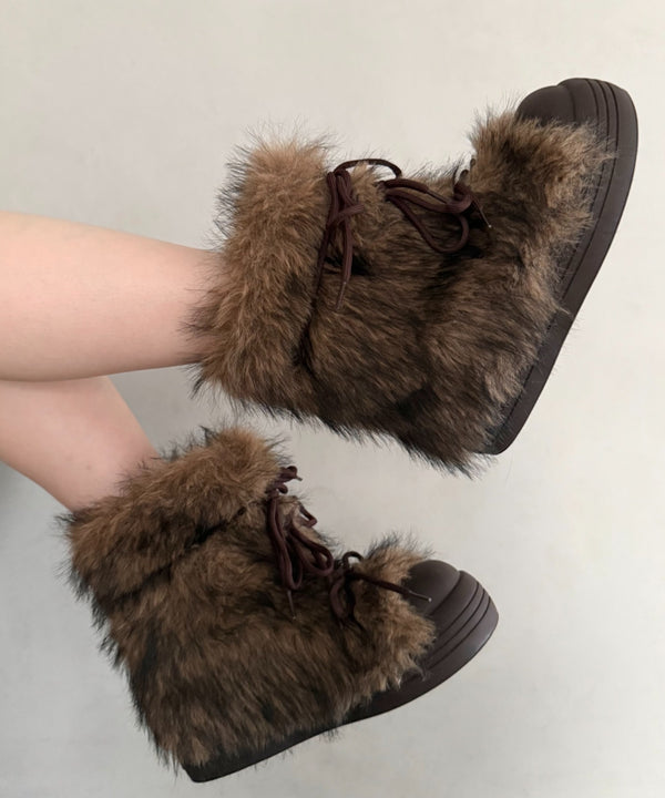 ボリュームフェイクファーブーツ | WR3254009 | ブラウン