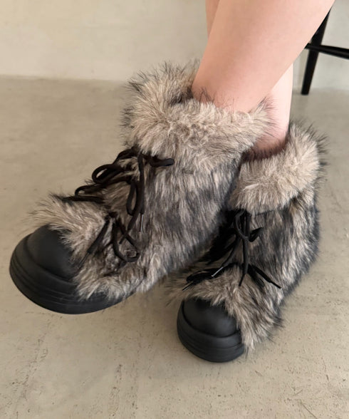 ボリュームフェイクファーブーツ | WR3254009 | ブラック