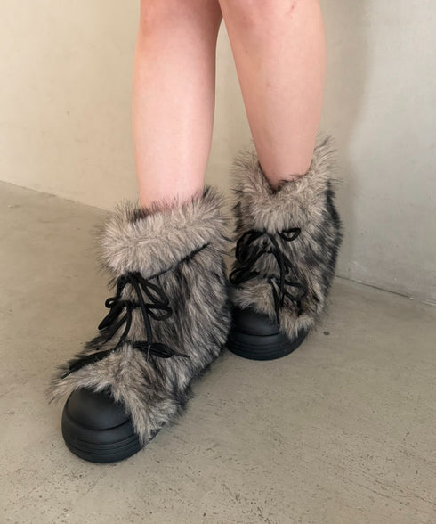 ボリュームフェイクファーブーツ | WR3254009 | ブラック